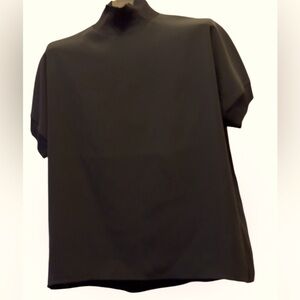 Calvin Klein high neck chiffon blouse Black Sz M